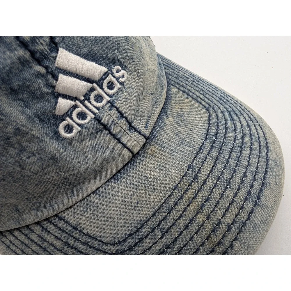 Adidas Climalite Acid Wash Denim Baseball Cap Blue Adjustable Strapback Hat